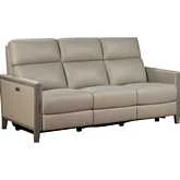 Hartman Power Reclining Sofa w/ Power Head Rests in Bentley Dove Top Grain Leather